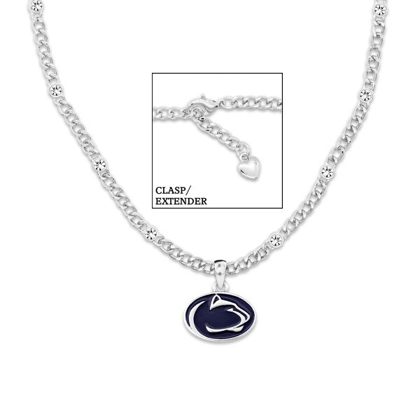 necklace Penn State Athletic Logo dangle, crystals in chain